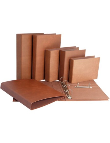 CARPETA Fº 4 ANILLAS 25MM CARTON CUERO FORRADO